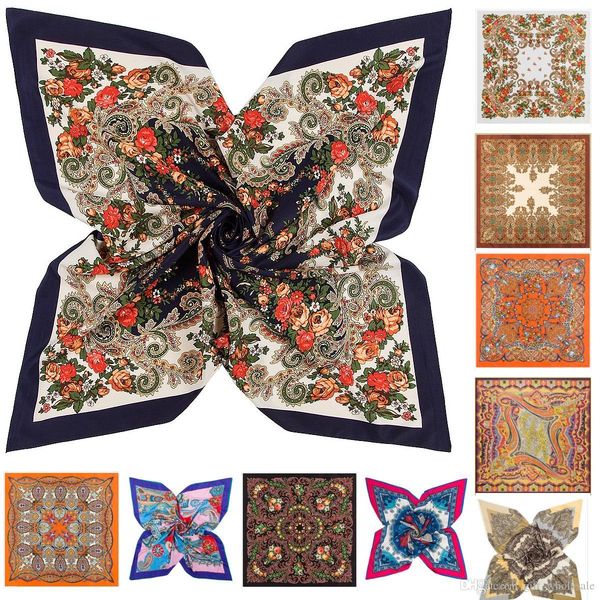 

77 styles designer scarf summer twill silk scarf for women scarves wraps bandana hair scarf print paisley floral women square silk scarves, Blue;gray