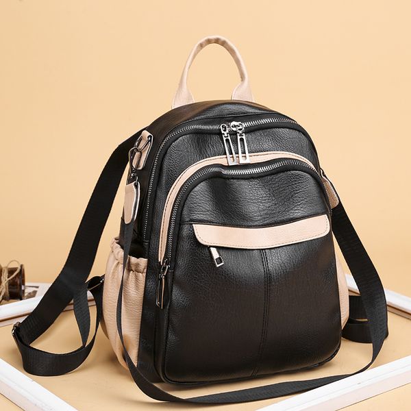 

backpack female new korean fashion wild backpack female soft leather ladies casual travel bag women