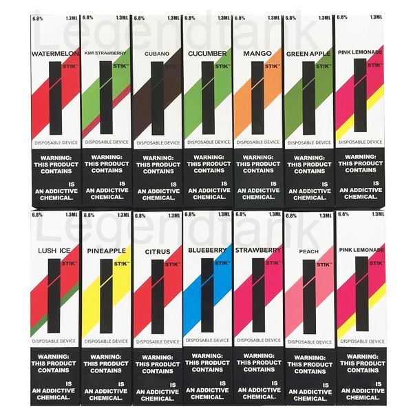 

Одноразовые электронные сигареты EON STIK Одноразовые Vape устройства комплект 280mAh одноразовые Vape Батарейка ручки 1,3 мл заполнены стручки картриджи