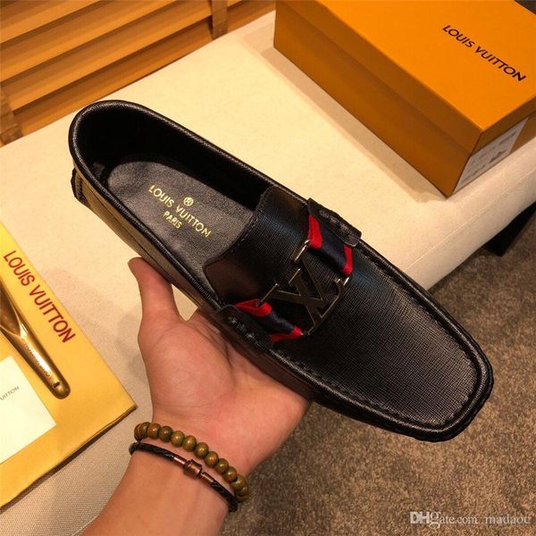 

20ss new casual peas sneakers men official shoe formal shoes men leather mens business shoes luxury dress shoes for suit yetc3, Black