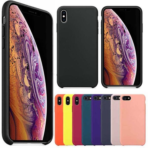 Custodia in silicone premium per il nuovo iPhone 15 14 13 12 pro Max 11 XR XS 8 Plus Custodia in silicone liquido TPU morbida in gomma color caramella con confezione