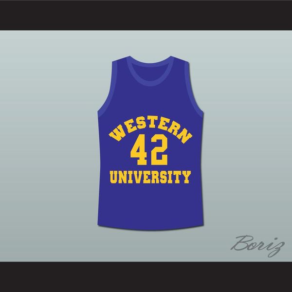 

matt nover ricky roe western university basketball jersey blue chips movie custom any name any number, Black;red