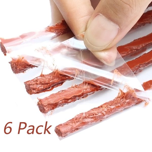 

6 pack/set tubeless tire repair tools strips tyre puncture emergency car motorcycle bike tyre repairing rubber strip