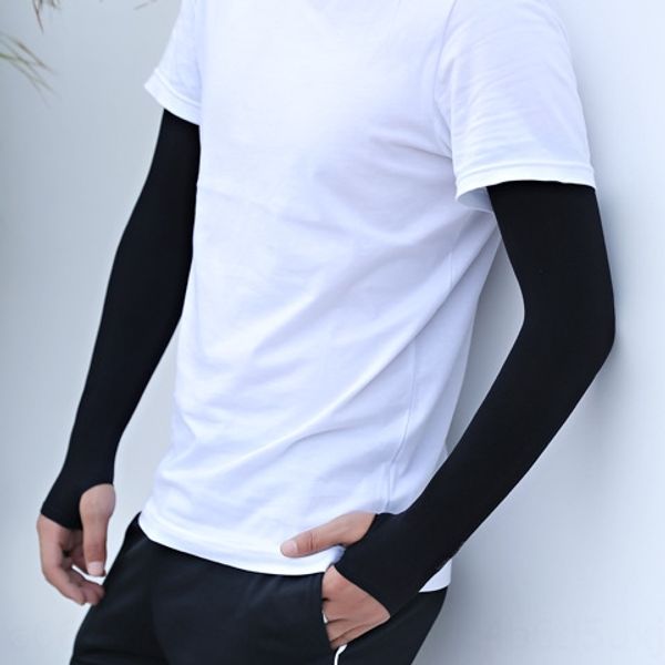 

suncreen jacket and men's armour jacket sleeve fake sleeves ice cool anti-wear sleeve women's ice silk, Black;white