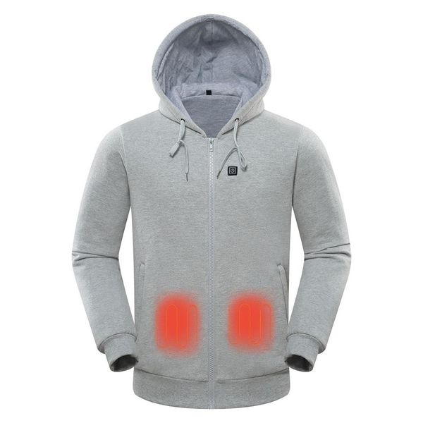 

winter men's outdoor smart usb electric heating thermal underwear zipper coat plus hiking skiing long sleeve jackets for male, Blue;black