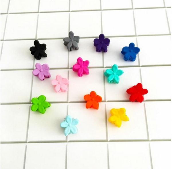 

100pack 50pcs/pack baby girls small hair claw cute candy color flower hair jaw clip, Slivery;white