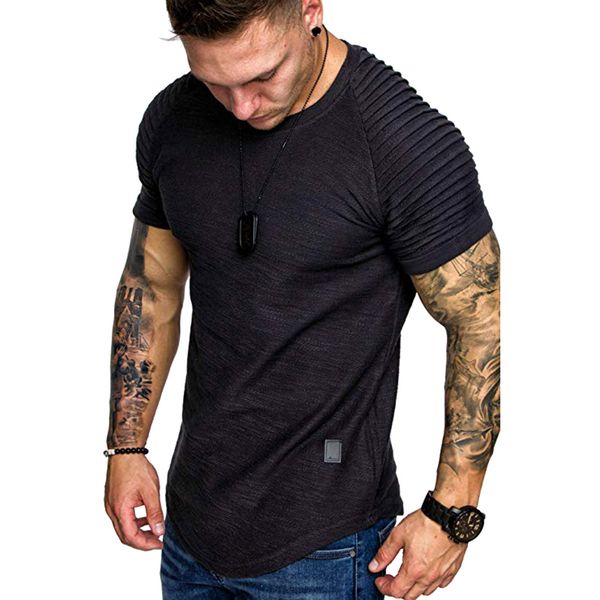

men shirts solid color o collar wrinkle shoulder summer for beach whshopping, Gray;blue