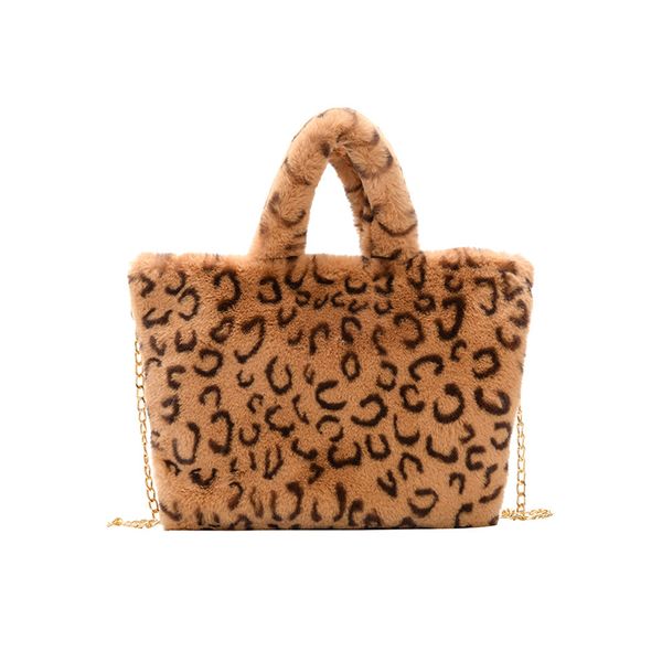 

lady chain handbags leopard vintage plush autumn and winter shoulder bag luxury designer female crossbody bags bolsas feminina
