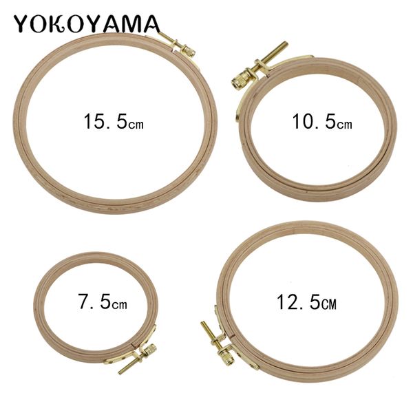 

йокояма 7.5-15.5 см деревянный крест стежка машина вышивки хооп кольцо рамки пяльцы круглые рукоделия инструменты для шитья 4 размер, Black