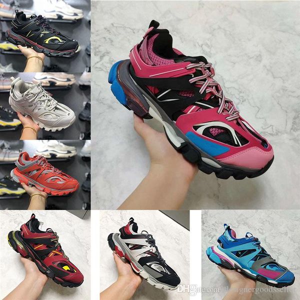 

designer shoes track paris triple s 3.0 luxury platform sneakers comfortable casual shoes genuine leather breathable men's shoe women&#, Black