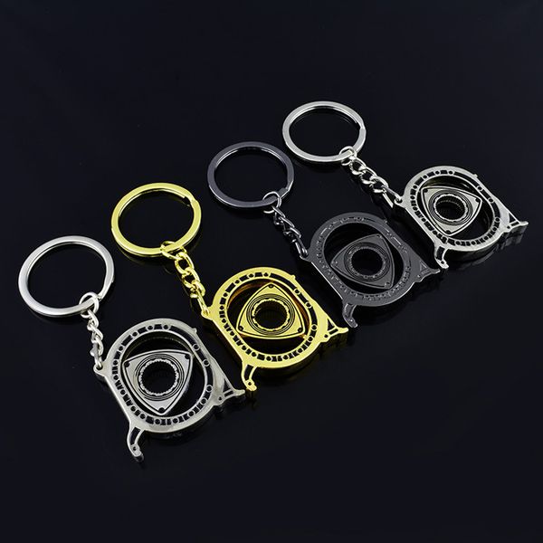 

rotatable engine rotor keychain key chain key ring, Slivery;golden