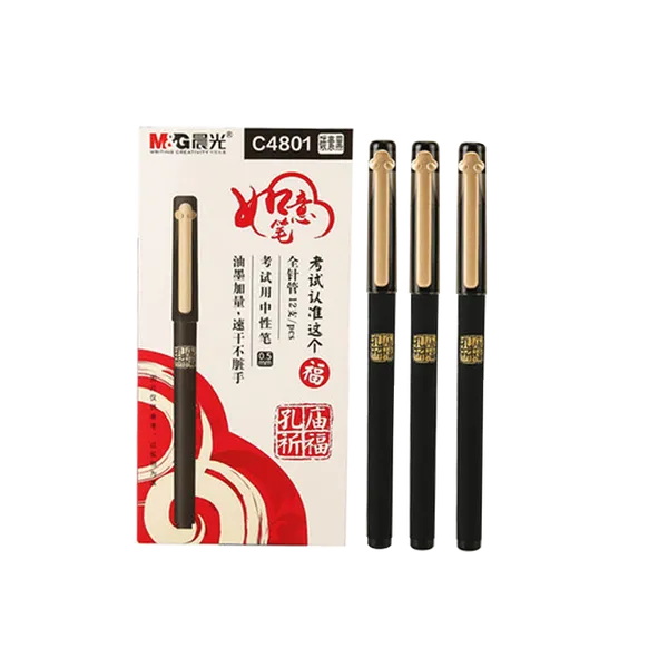 

student's carbon black neutral pen 0.5mm full needle tube signing pen smooth and continuous inking c4801