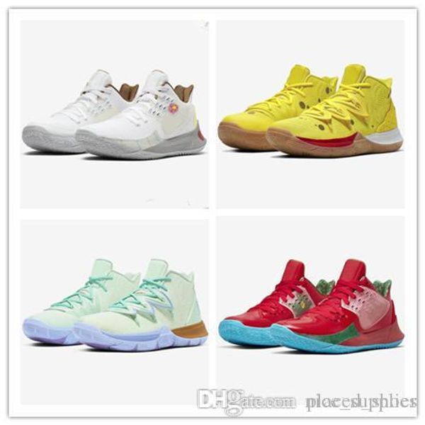 

new kyrie sponge bobs men basketball shoes 5 trainers kyrie irving 5s squidward mountain oreo friends patrick sports sneakers size 40-46