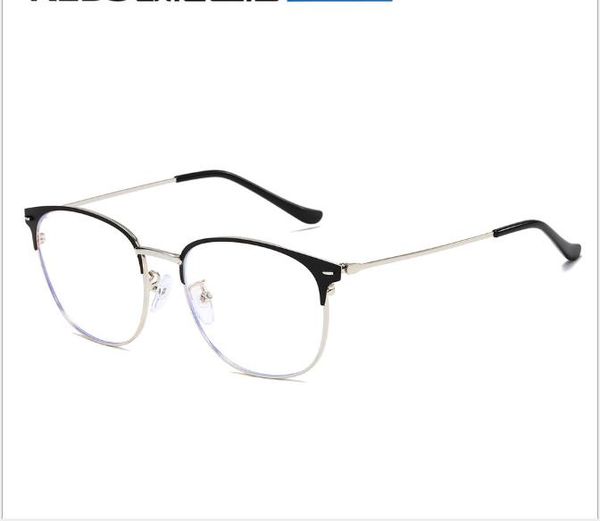 

fashion flat mirror fine metal frame anti-blu-ray glasses general computer goggles for men and women, White;black