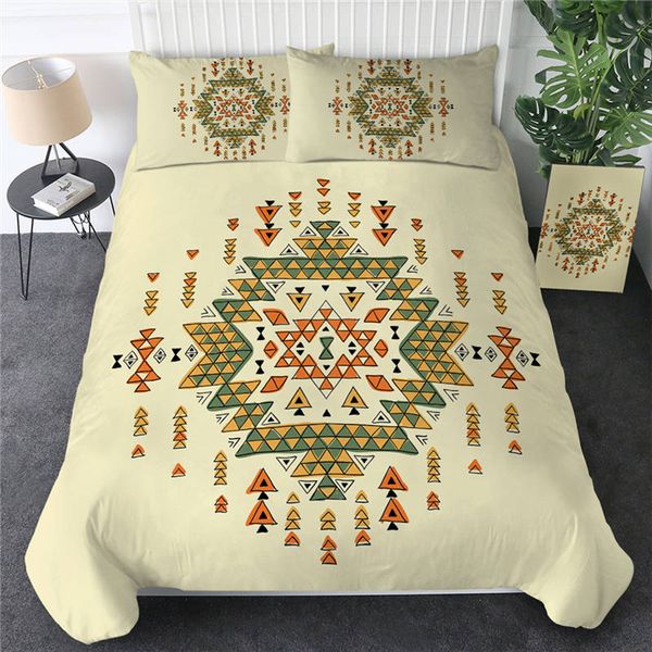 Geometric Bedding Set Queen Size Duvet Cover Southwest Bedclothes