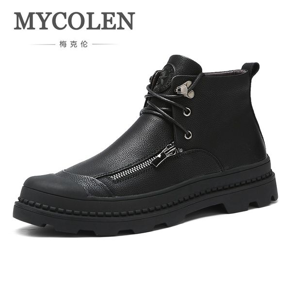 

mycolen 2018 comfortable male short fashion suede shoes men autumn casual ankle boots chaussure de securite pour homme, Black