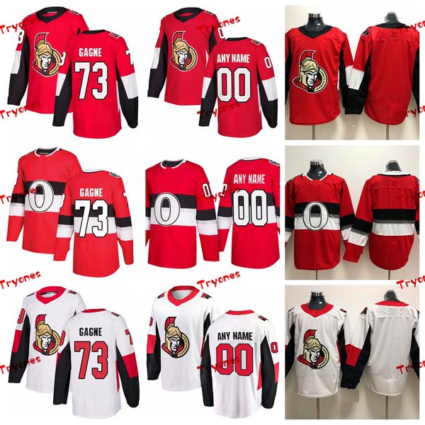 

2019 ottawa senators gabriel gagne stitched jerseys customize 100th classic shirts home red #73 gabriel gagne hockey jerseys s-xxxl, Black;red