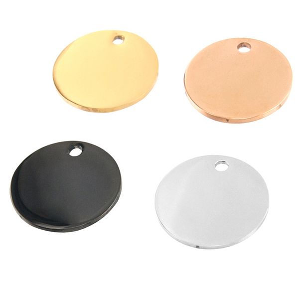 

multiple color stainless steel round id dog tag 15/20/25/30 / 35mm diy blank plate round charm pendant, Bronze;silver