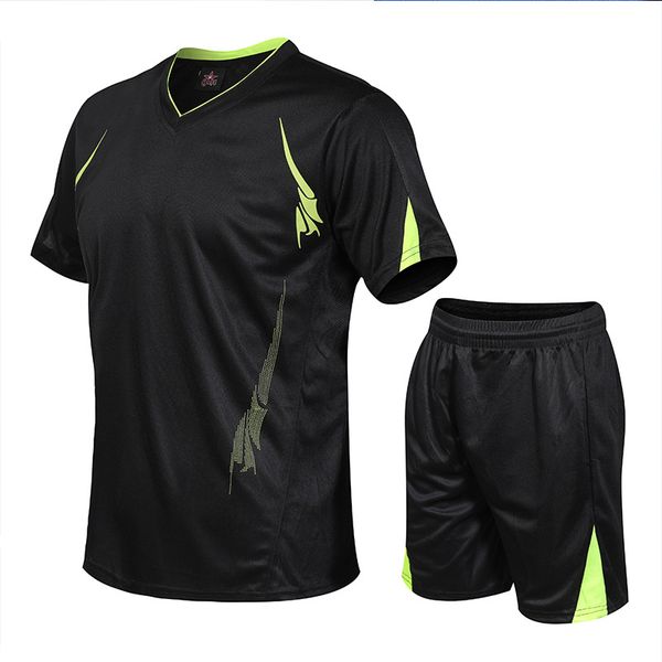 

summer streetwear men clothing casual t-shirt shorts sports t-shirt running shorts men's two-piece men's short-sleeved, Gray