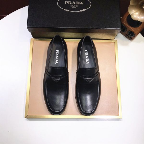 

brand business dress men shoes 2019 new classic leather men's suits shoes fashion slip on dress shoes men oxfords, Black