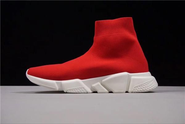 

2018 luxury speed sock speed trainer casual shoes for men and women shoes speed stretch-knit mid sneakers size with box s04, Black