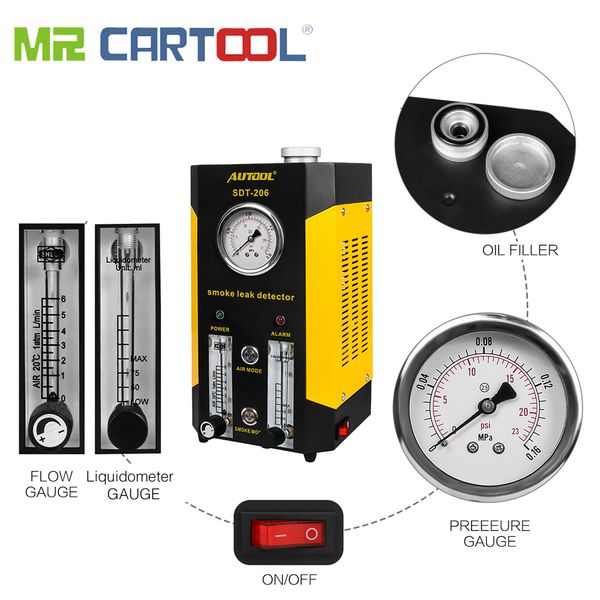 

mr cartool 2019 new sdt-206 car smoke machines leak locator automotive diagnostic leak detector auto diagnostic tool pk sdt206