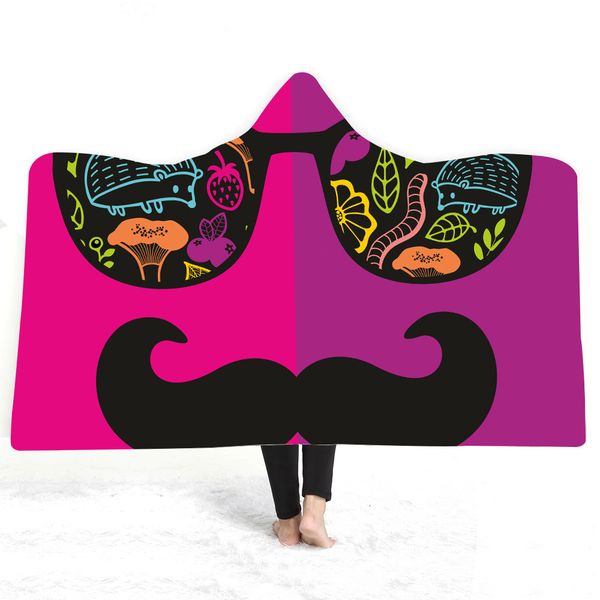 

3d printed hooded blanket for adults childs europe soft plush fleece blanket portable warm throw for home travel picnic