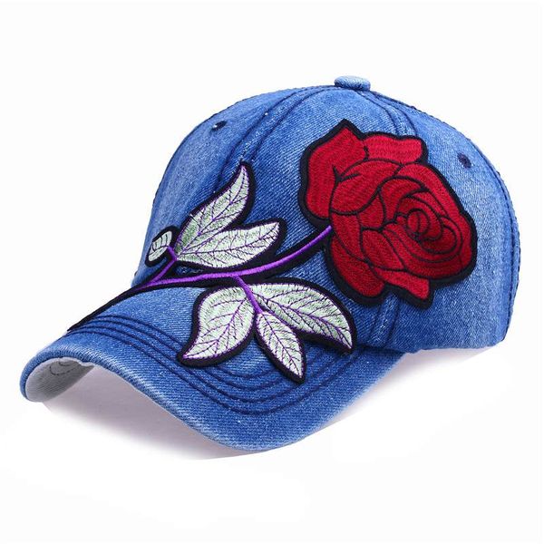 

new rose denim baseball cap women casual snapback hat summer outdoor visors jeans caps ladies girls sun hats hip hop chapeau, Blue;gray