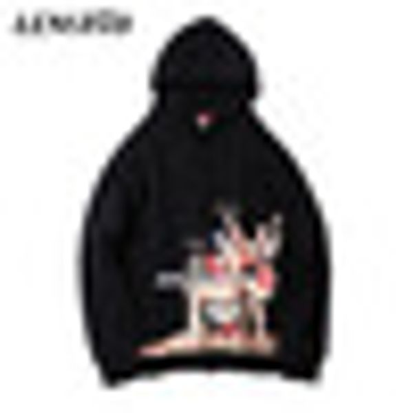 

lenstid harajuku funny raphael painting deposition print sweatshirt mens hip hop pullover hoodies streetwear casual brand clothe, Black