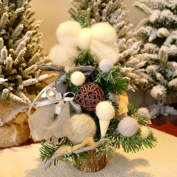 

корейская версия мини рождественская елка набор 30 см рождественский рабочий стол дерево украшения рабочего стола окна украшения