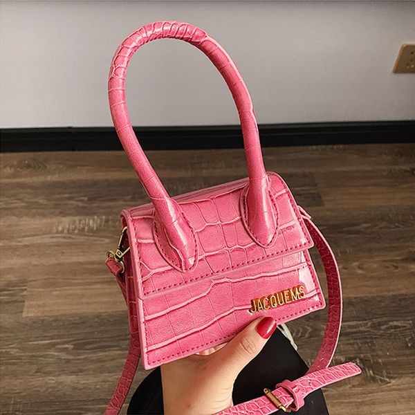 

fashion show bag woman fresh messenger small square package hit the color bright stone grain single shoulder handbag