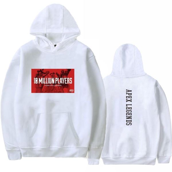 

apex legends 10 million players hoodies hooded women men hip pop game sweatshirts streetwear harajuku 90s oversized swag clothes, Black
