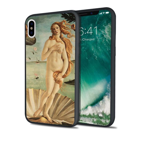 

coque venus art phone case for iphone 11 pro xs max xr 8 7 6s plus 5s se 5 case black soft silicone cover.