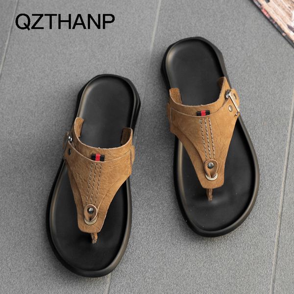 

beach male slippers herringbone slippers casual anti skid sandals men flats sandals casual men's shoes open toe flip flops, Black