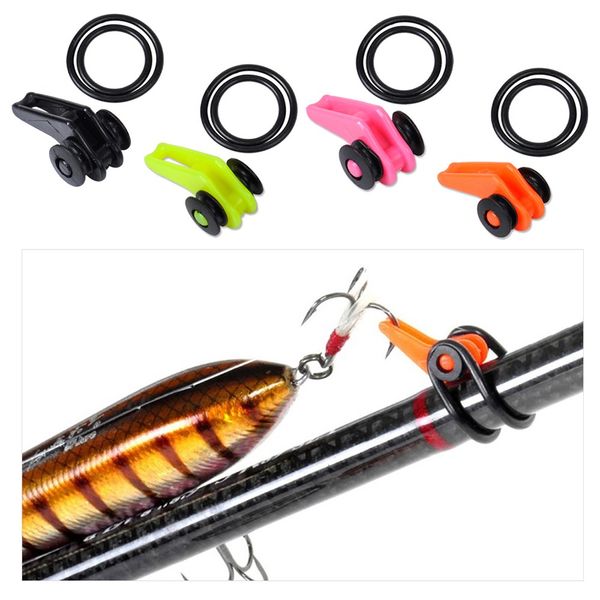 

10 sets/lot mixed color plastic hook keeper fishing tenkara rod pole hook holder for hanging bait lure easy fixed accessory