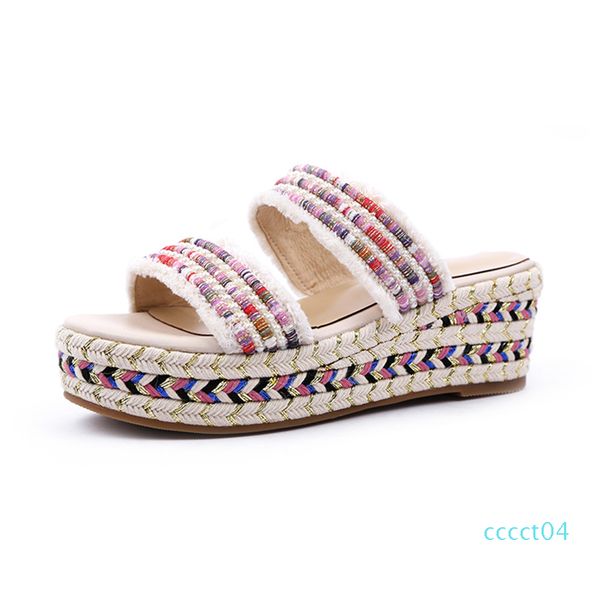 

2019 размер 34-39 скольжению платформы casual летом сандалии женщина насосы мулов обувь женская танкетке lady обувь ct04, Black