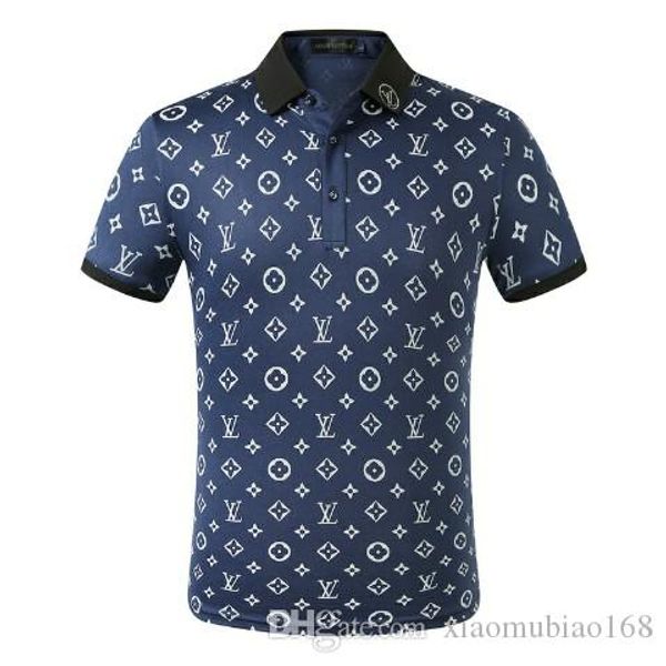 

classic mens luxury polo shirt double buckle cotton breathable milan brand designer mens polos letter embroidery lapel short sleeve shirt, White