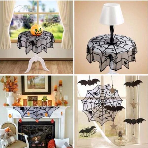 

halloween spider star round web tablecloth fireplace table decor er covers