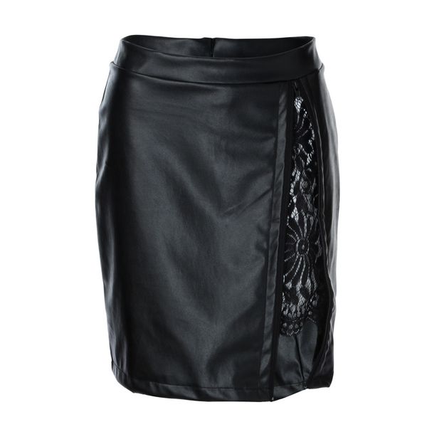 

womail women skirt summer fashion girls leather lace uniform pleated skirt solid casual daily skirt midi 2019 dropship f8, Black