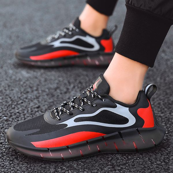 

moonlight casual shoes men sneakers for men shoes breathable lace up comfort sport running sneakers plus size 39-46 krasovki new, Black