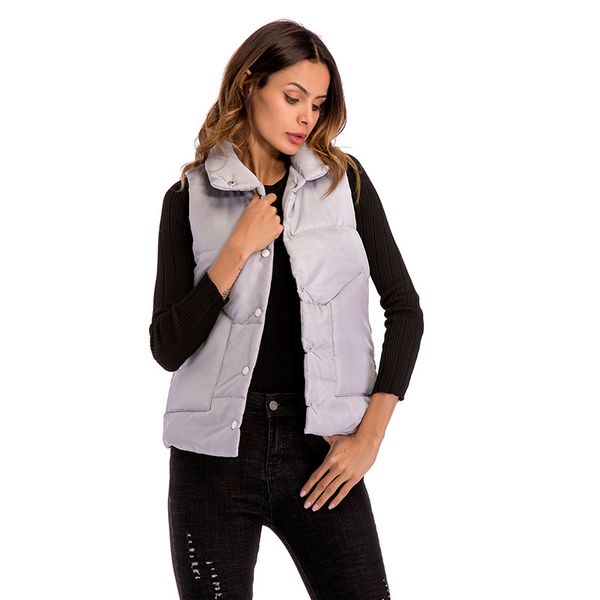 

qnpqyx new autumn sleeveless vest for women turn down collar lightweight warm coat fashion autumn windproof warm waistcoat, Black;white