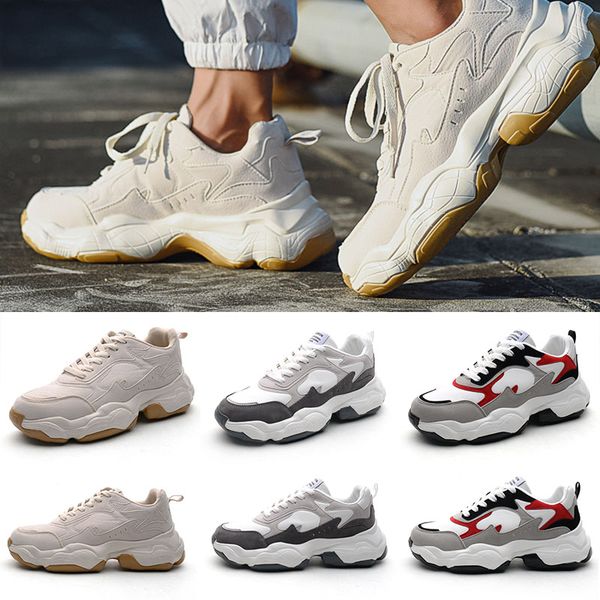 

fashion triple black white low cut brown men casual shoes comfortable breathable women men shoe sports sneakers eur 39-44, White;red