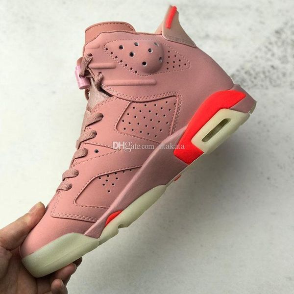 

6 6s millennial pink retro men basketball shoes aleali may pink jumpman trainer boy basketball sneaker mens sports designer shoes