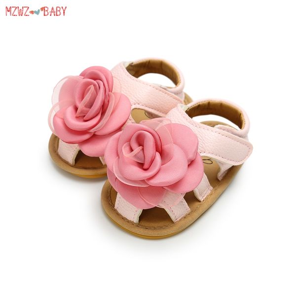 

baby shoes newborn 0-18m summer baby girls sandals flowers pu fashion rubber slip sandals princess shoes, Black;red