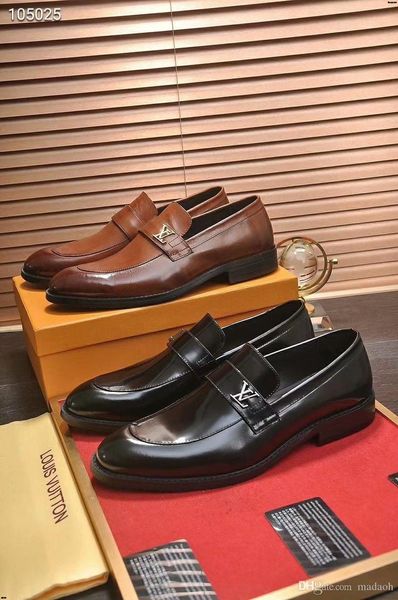 

2020 handmade fashion luxury wedding brands men's dress shoes genuine leather business mens formal oxford dress shoes yecq3, Black