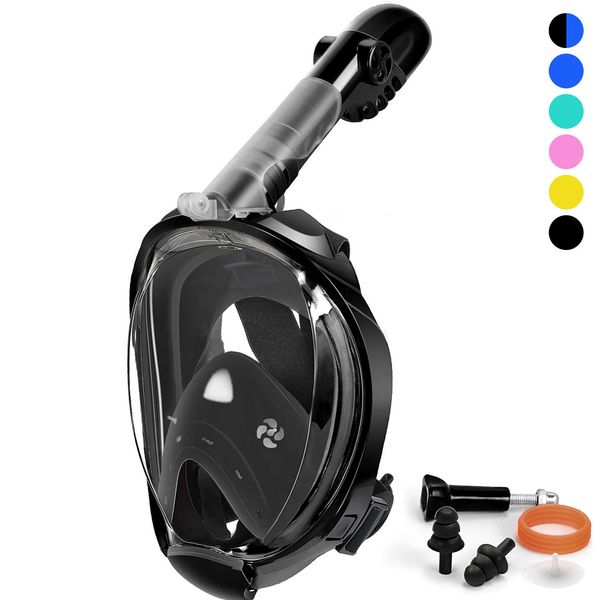 

anti-leak underwater equipment detachable camera mount anti-fog diving snorkel mask set seaview breathing system full face