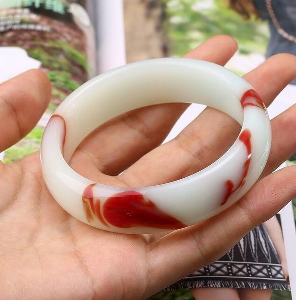 

natural authentic jade bracelet xinjiang hetian jade gold silk jade chicken blood floating flower gobi bracelet children, Black