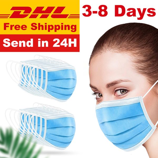 

in stock deliver to dhl the same day disposable face masks ply breathable for blocking dust air anti-pollution mask