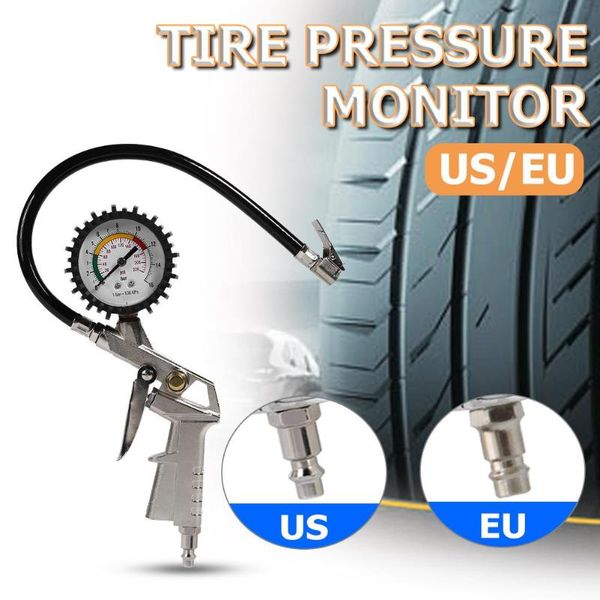

tire pressure monitor system alarm 0-220psi car tire pressure gauge pointer tyre air inflator gauge