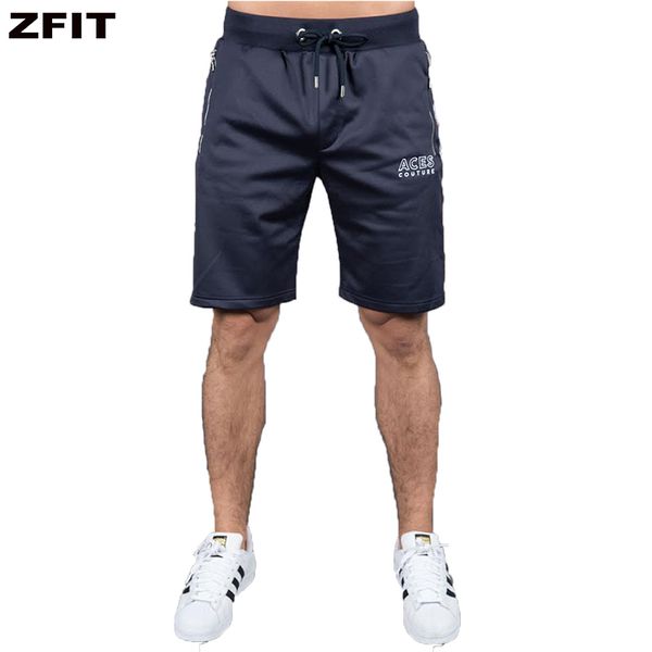 

zfit mens gym fitness cotton men shorts jogging sports bodybuilding calf-length training running shorts male workout short pants, Black;blue
